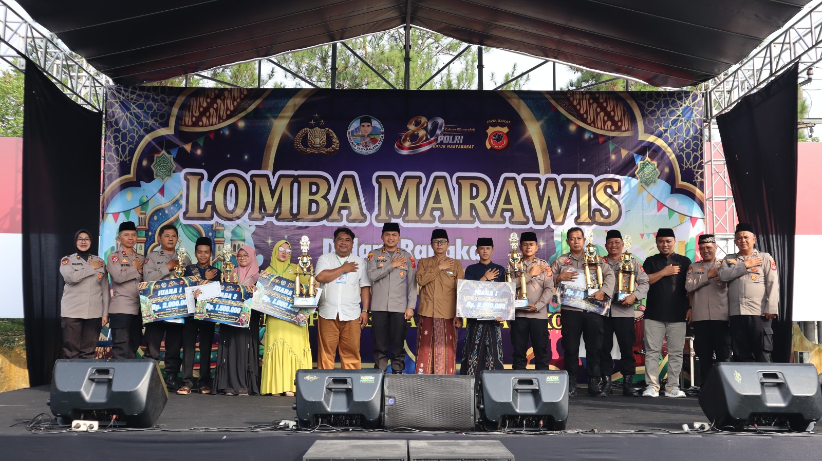 Polsek Mangkubumi Borong Juara Lomba Marawis dan Tahfidz Bhayangkara