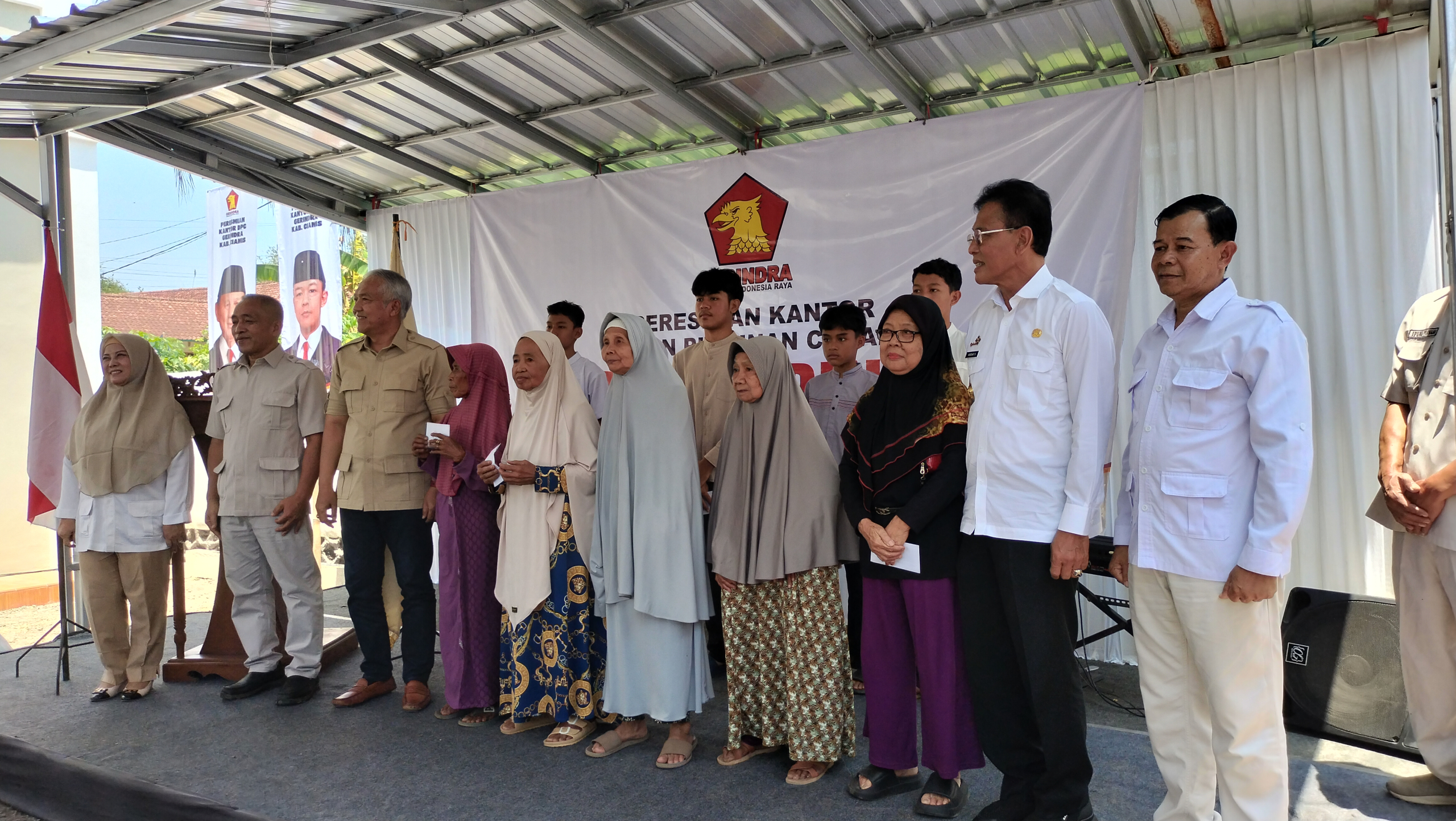 Gedung Baru DPC Gerindra Ciamis Diresmikan, Ada Santunan untuk Yatim dan Lansia